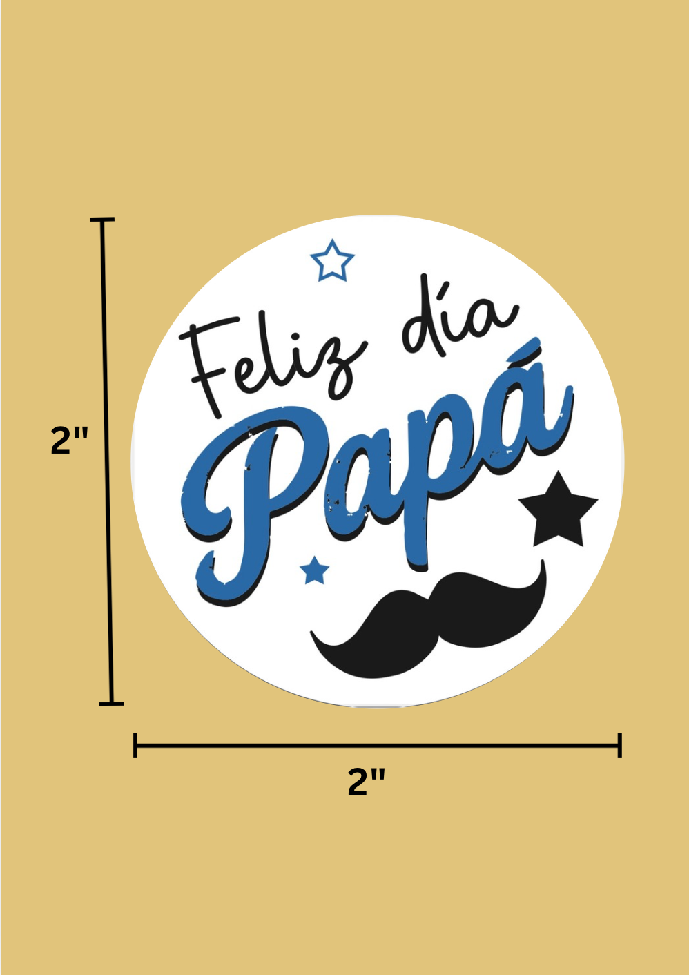 Stickers " Feliz dia Papá "– Pack de 50 (2” / 5 cm)