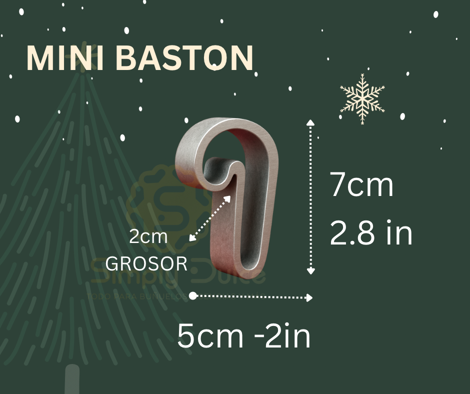Molde Mini Bastón Navideño para Buñuelos de Viento