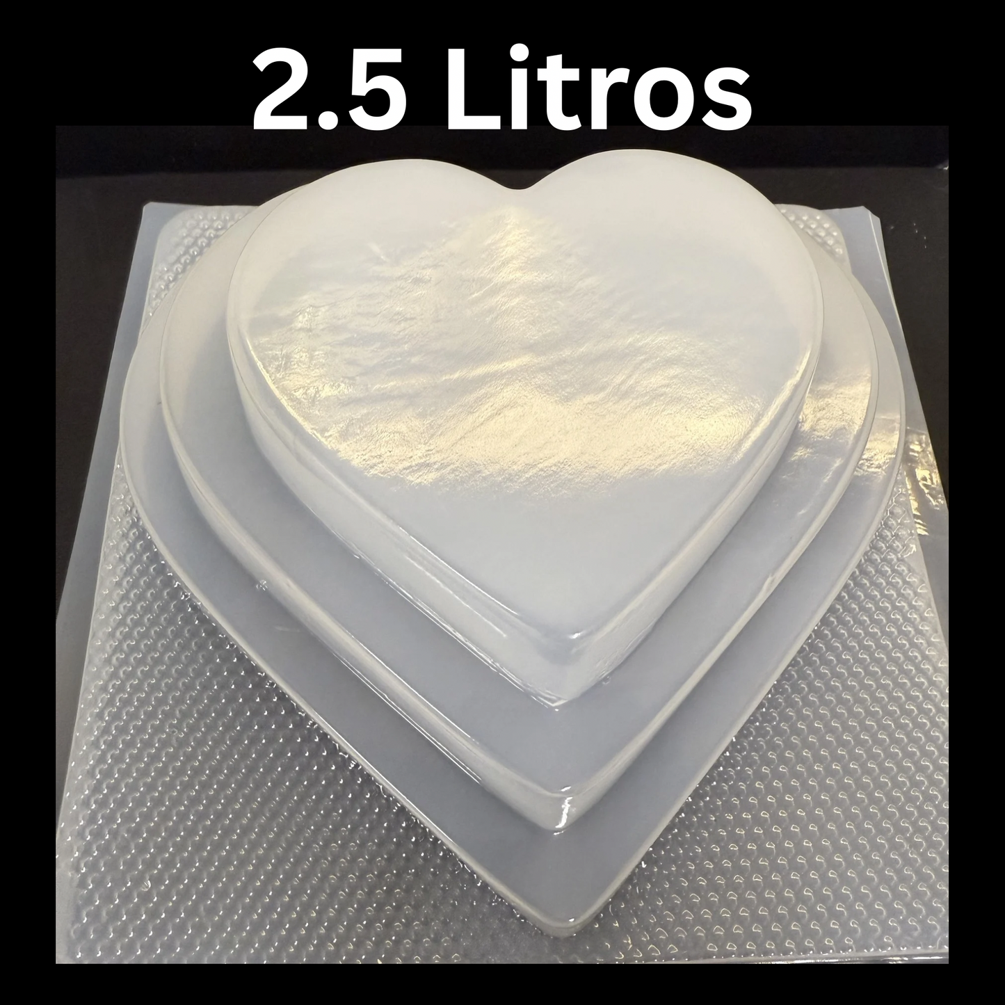 Molde para Gelatina Corazón Triple Mediano 2.5 Litros | Diseño 3 Niveles