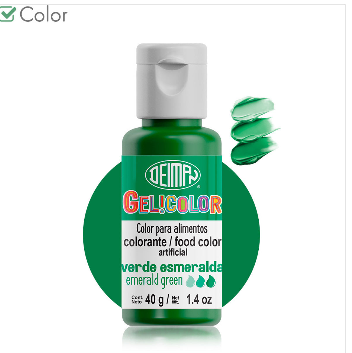 Gelicolor Emerald Green – Colorante Verde Esmeralda en Gel 40g