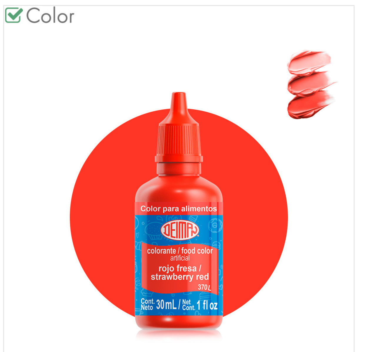 Colorante Strawberry Red 370 | Rojo Fresa