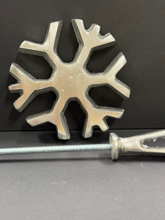 Molde Copo de Nieve ❄️  – Aluminio Grueso con Manguito Enroscable