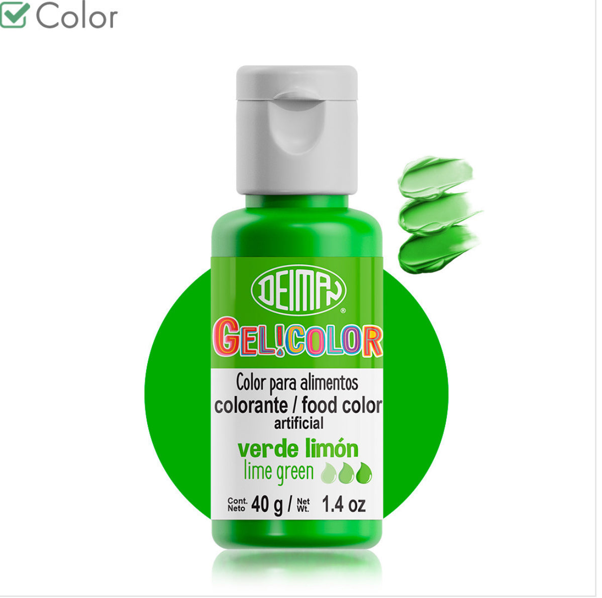 Gelicolor Lime Green  – Colorante Verde Limón en Gel 40g