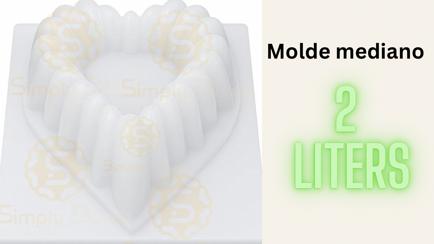 Molde Corazón Elegancia Gelatina – 2 Litros