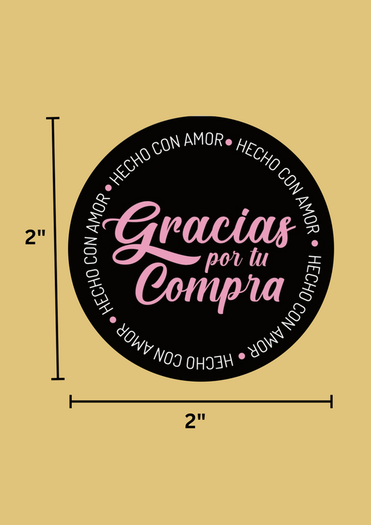 Stickers "Gracias por tu Compra" – Pack de 50 (2” / 5 cm)