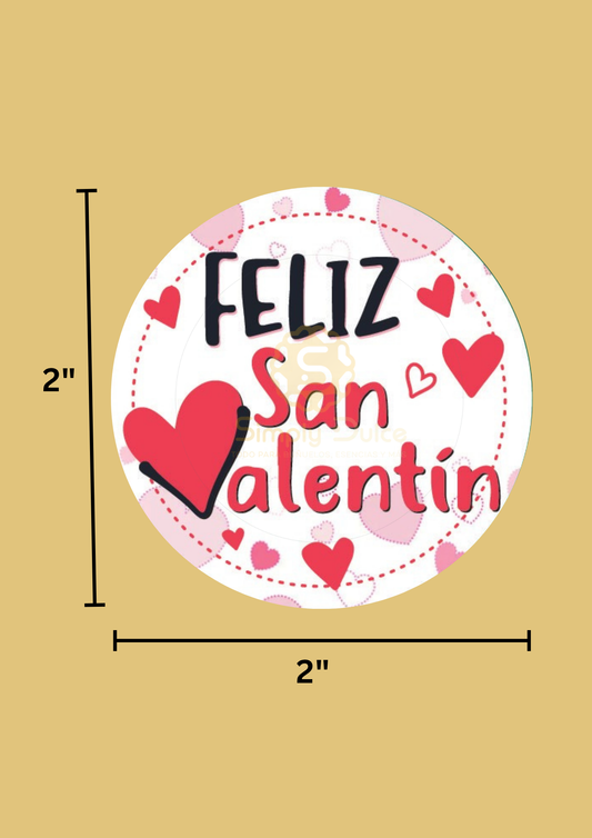 Stickers “Feliz San Valentín” – Pack de 100 Unidades