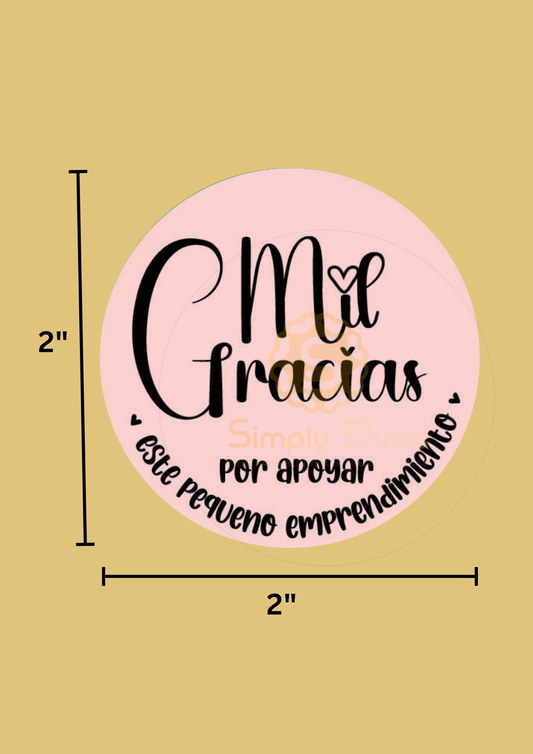 Stickers “Mil Gracias por Apoyar este Pequeño Emprendimiento” – Pack de 100 Unidades