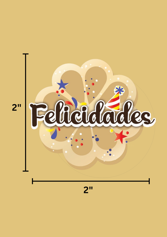 Stickers “Felicidades” – Pack de 100 Unidades