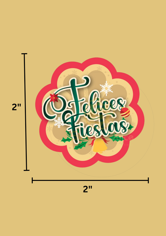 Stickers “Felices Fiestas” – Pack de 100 Unidades