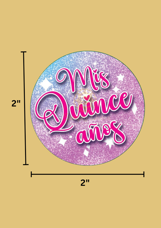 Stickers “Mis 15 Años” – Pack de 100 Unidades